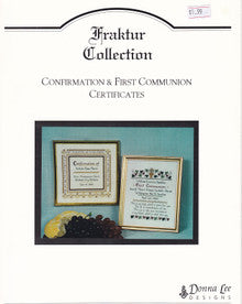 Cross stitch chart of Confirmation & First Communion Certificates.