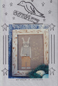 Cross Stitch chart of a rabbit that is title I'm Late I'm Late.