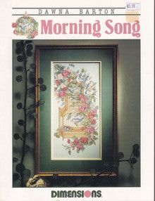 Morning Song is a cross stich chart by Dimensions.  It is of a bird in a birdcage with flowers.