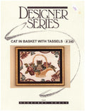 Cat  In Basket With Tassels
