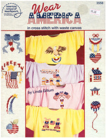 Wear America  in cross stitch with waste canvas