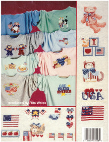 Wear America  in cross stitch with waste canvas