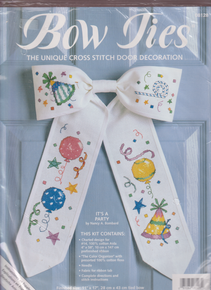 It's A Party, Cross stitch Kit Bow Tie for a Door Decoration.