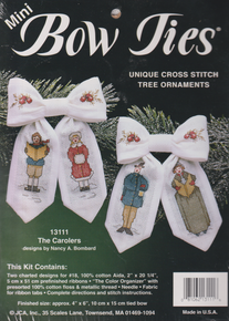 The Carolers By Nancy A Bombard   Mini Bow Ties  Unique  Cross Stitch Tree Ornaments  It is a Kit.