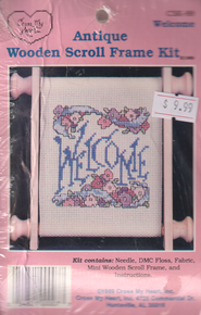 Welcome -  Antique Wooden Scroll Frame  Cross Stitch Kit CSK-88