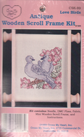 Love Birds Antique Wooden Scroll Frame  Cross Stitch Kit CSK-89