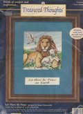 Let There Be Peace - Designed by James Himsworth - is a Cross Stitch Kit that includes that mat but no frame. It is a Lion and a Lamb peacefully laying down next to each other.