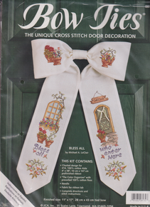 Cross Stith Kit, Bless All - Bow Ties for a Door Decoration By Michael A. LeClair.