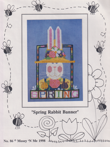 "Spring Rabbit Banner"    Cross stitch chart by Mosey N Me